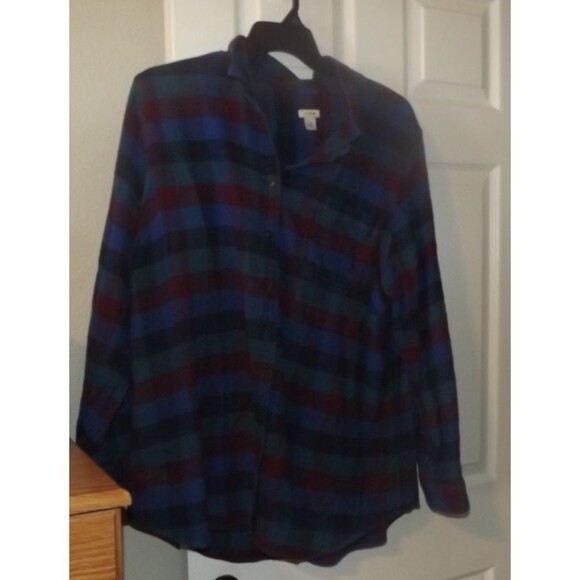 L.L. Bean Button Down Shirt Red Blue Stripe Long Sleeve Cotton Size 2XL - Picture 1 of 3
